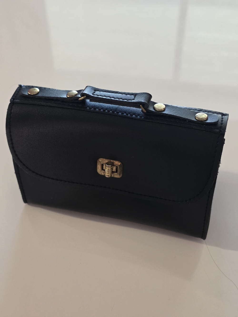 American Girl Pleasant Company Samantha  Black Mini Satchel with Gold Hardware
